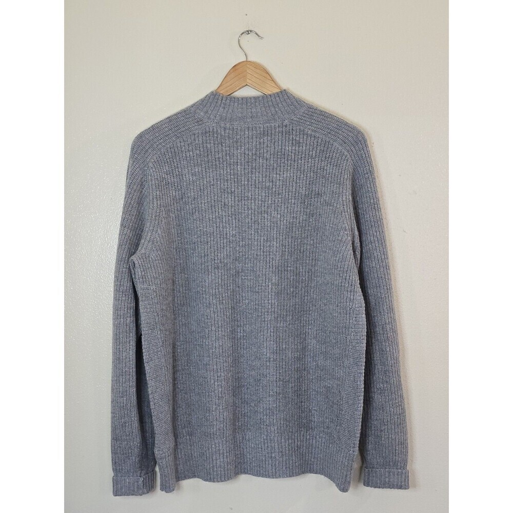 Rhone Sweater Mens Medium Gray Wool Cashmere Ribbed Crewneck Luxury - Picture 7 of 10